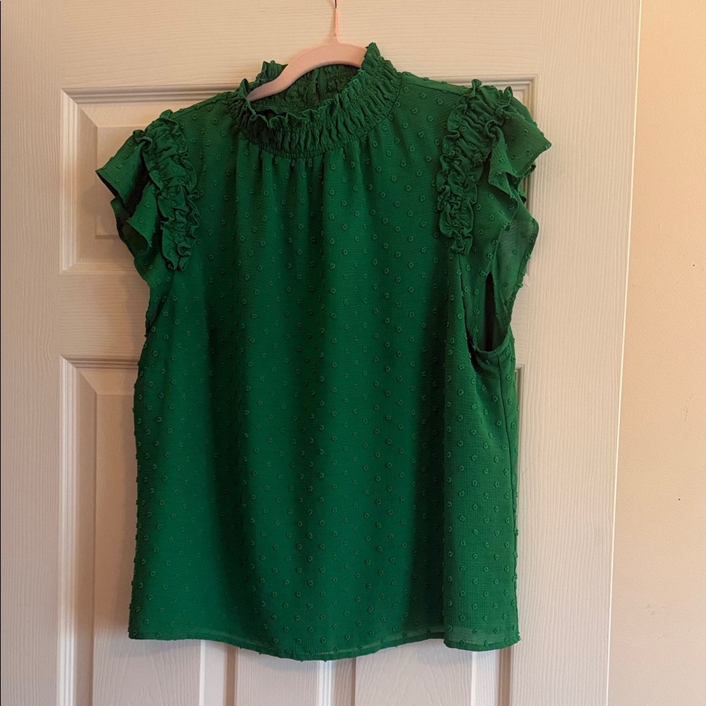 CeCe Emerald Ruffled Blouse - Picture 4 of 4